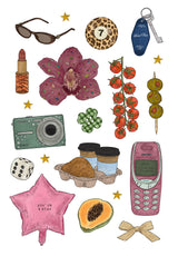 Natasha Ahmed Stickers, Post Card, and 3 Prints