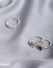Cry Baby (Purple) Ring Silver