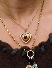 Lovers Locket Necklace Gold
