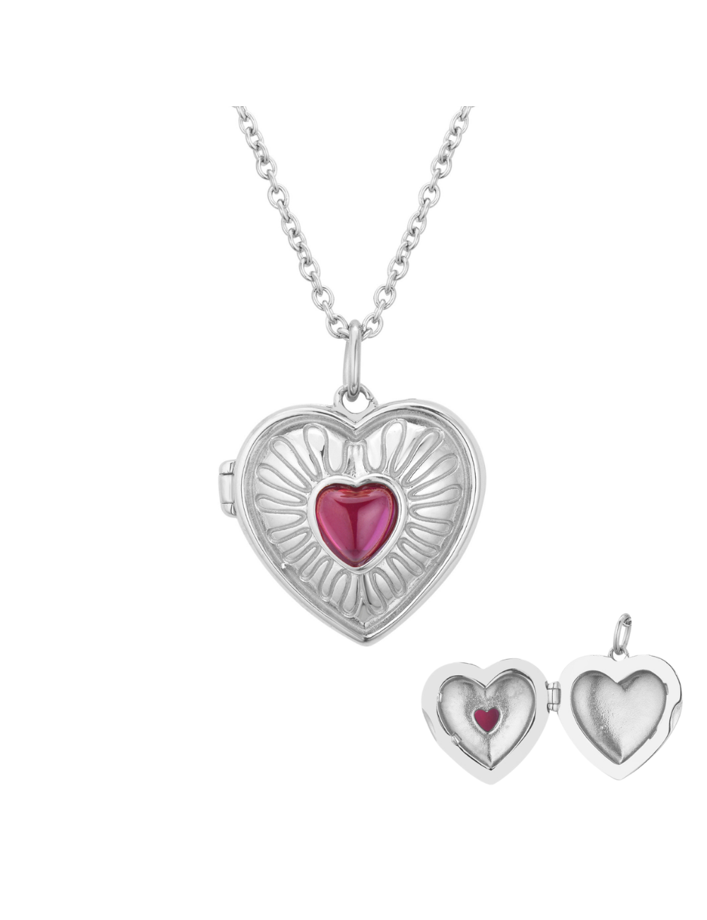 Lovers Locket Necklace Silver