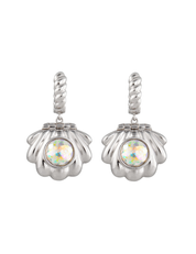 Mermaid Locket Earrings Silver