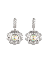 Mermaid Locket Earrings Silver