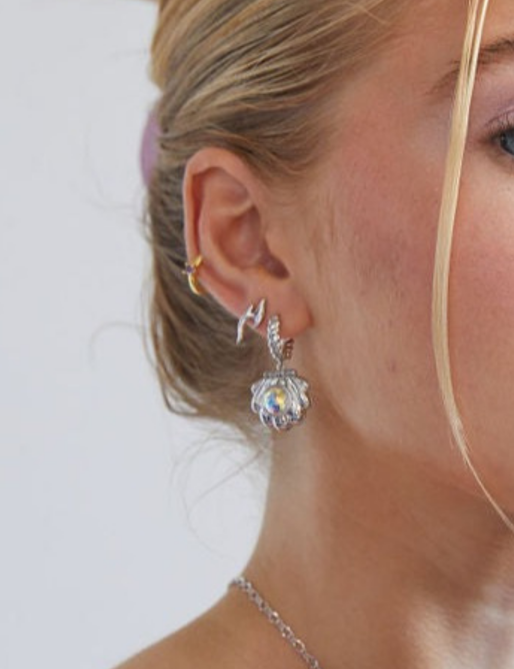 Mermaid Locket Earrings Silver