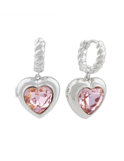 Mi Amor Locket Earrings Silver