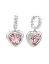Mi Amor Locket Earrings Silver