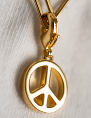Peace Sign Charm Gold with Exclusive Sticker Sheet