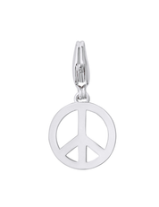 Peace Sign Charm Silver with Exclusive Sticker Sheet