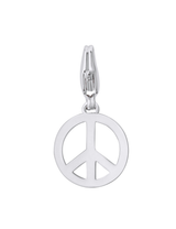 Peace Sign Charm Silver with Exclusive Sticker Sheet
