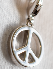 Peace Sign Charm Silver with Exclusive Sticker Sheet