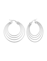 Spiral Hoop Earrings Silver