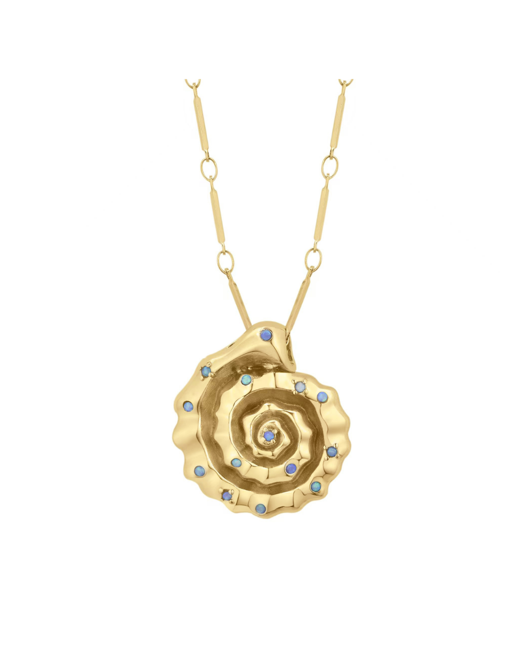 Spirals Shell Necklace Gold