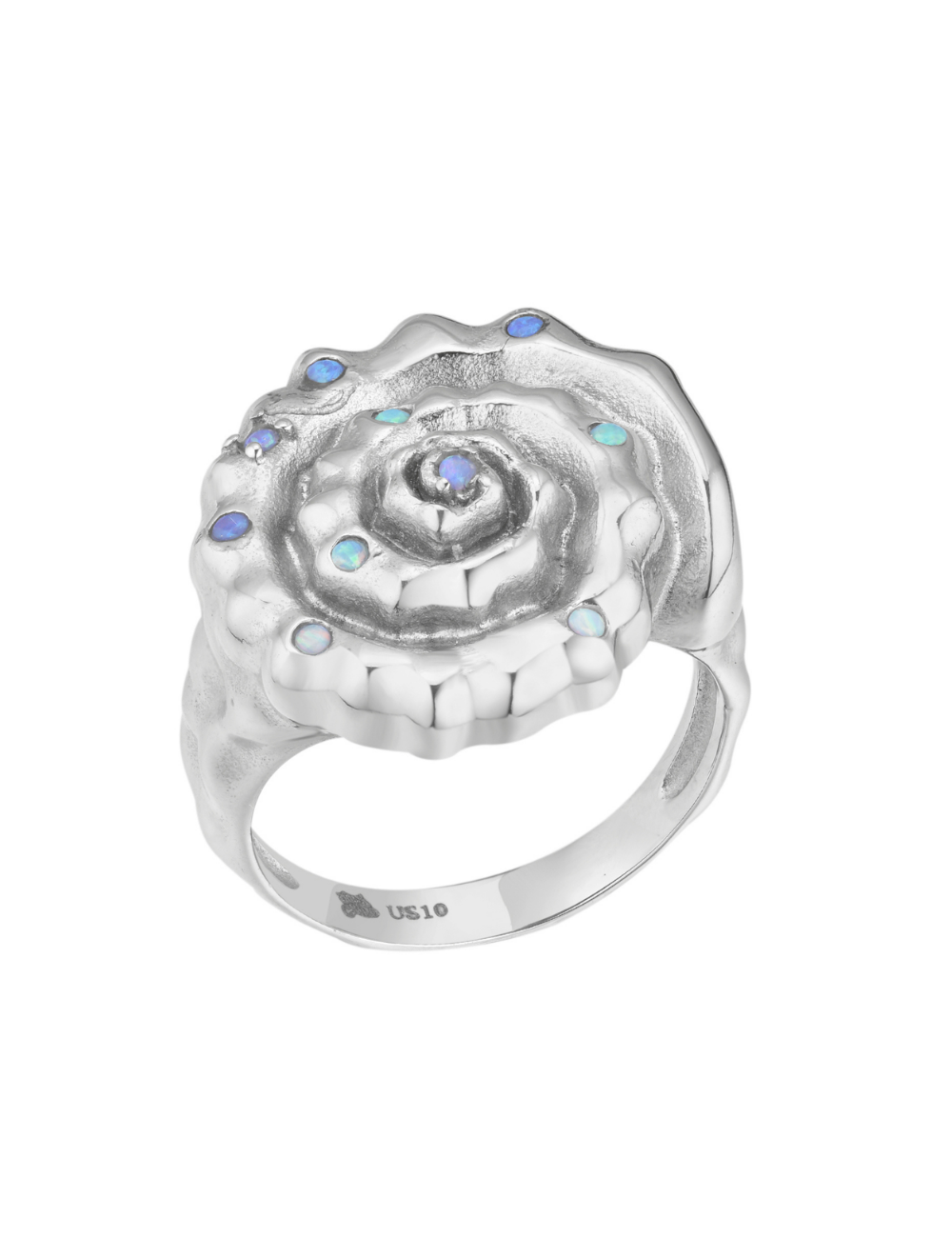 Spirals Shell Ring Silver
