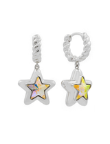 Starburst Locket Earrings Silver