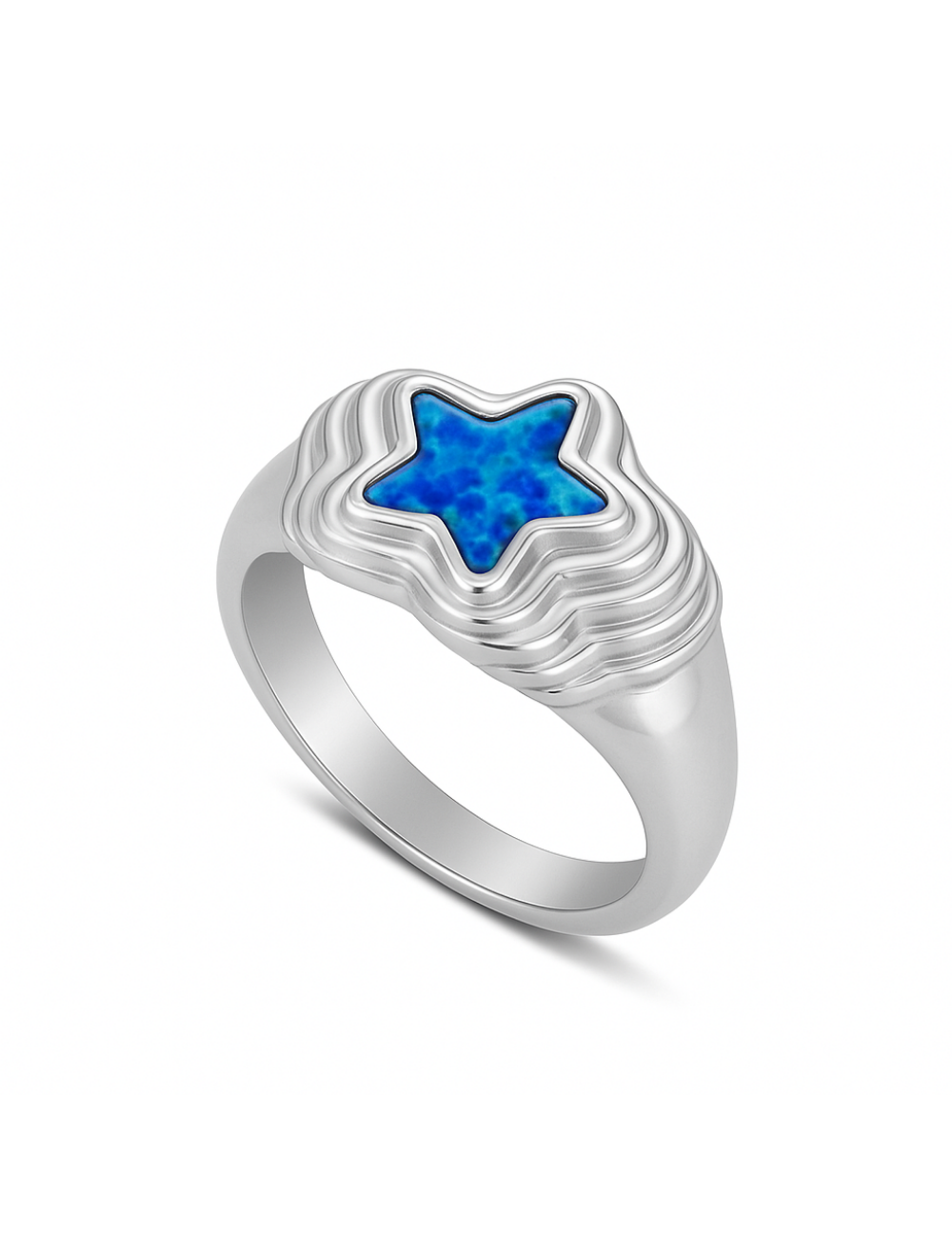 Starstruck Blue Opal Ring Silver