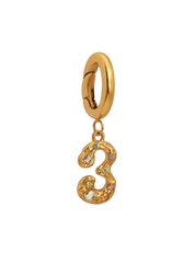 Three - The Creative Spark Charm Gold