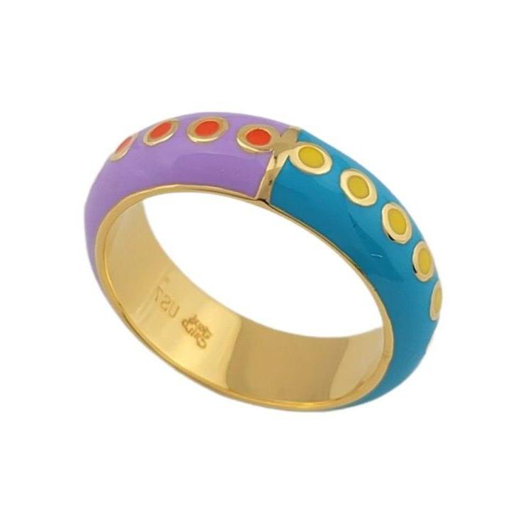 Kadooment Multi Coloured Enamel Band Ring