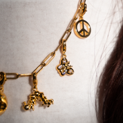 Peace Sign Charm Gold with Exclusive Sticker Sheet