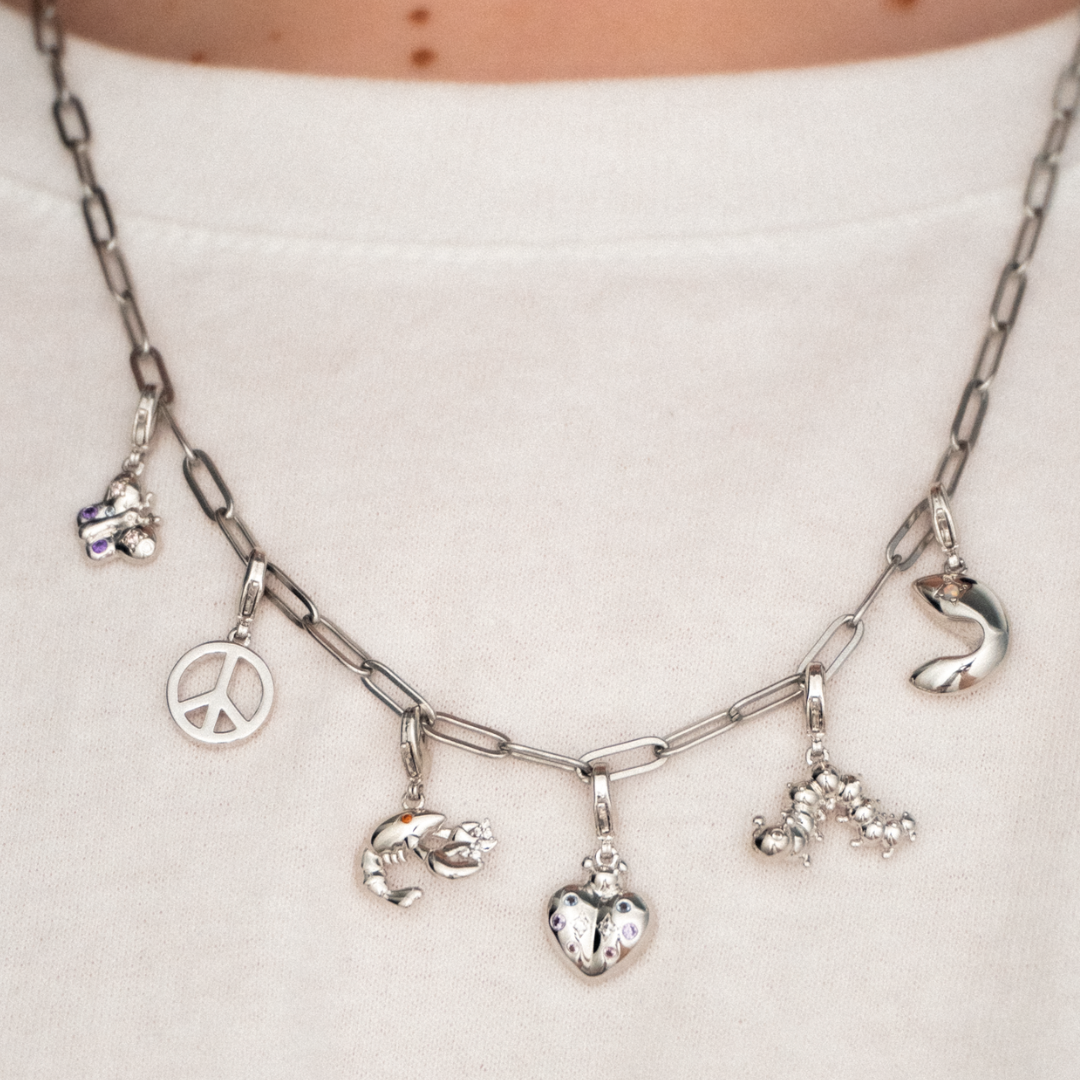 Ladybird Charm Silver with Exclusive Sticker Sheet