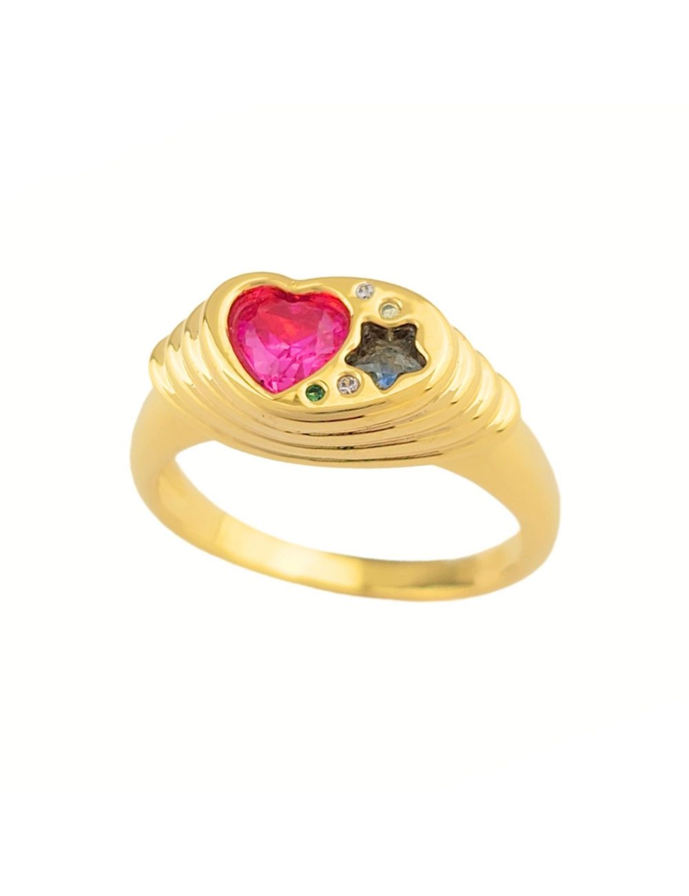 Ziggy Starburst Pinky Ring Gold