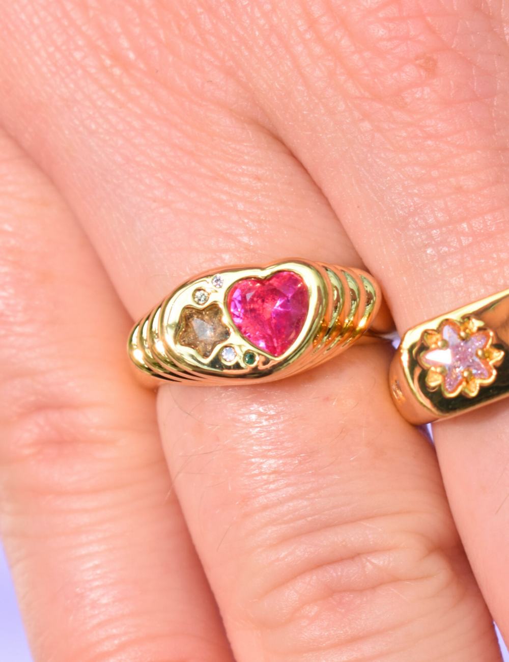 Ziggy Starburst Pinky Ring Gold