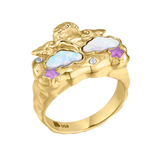 Cherub Opal Cloud Ring Gold