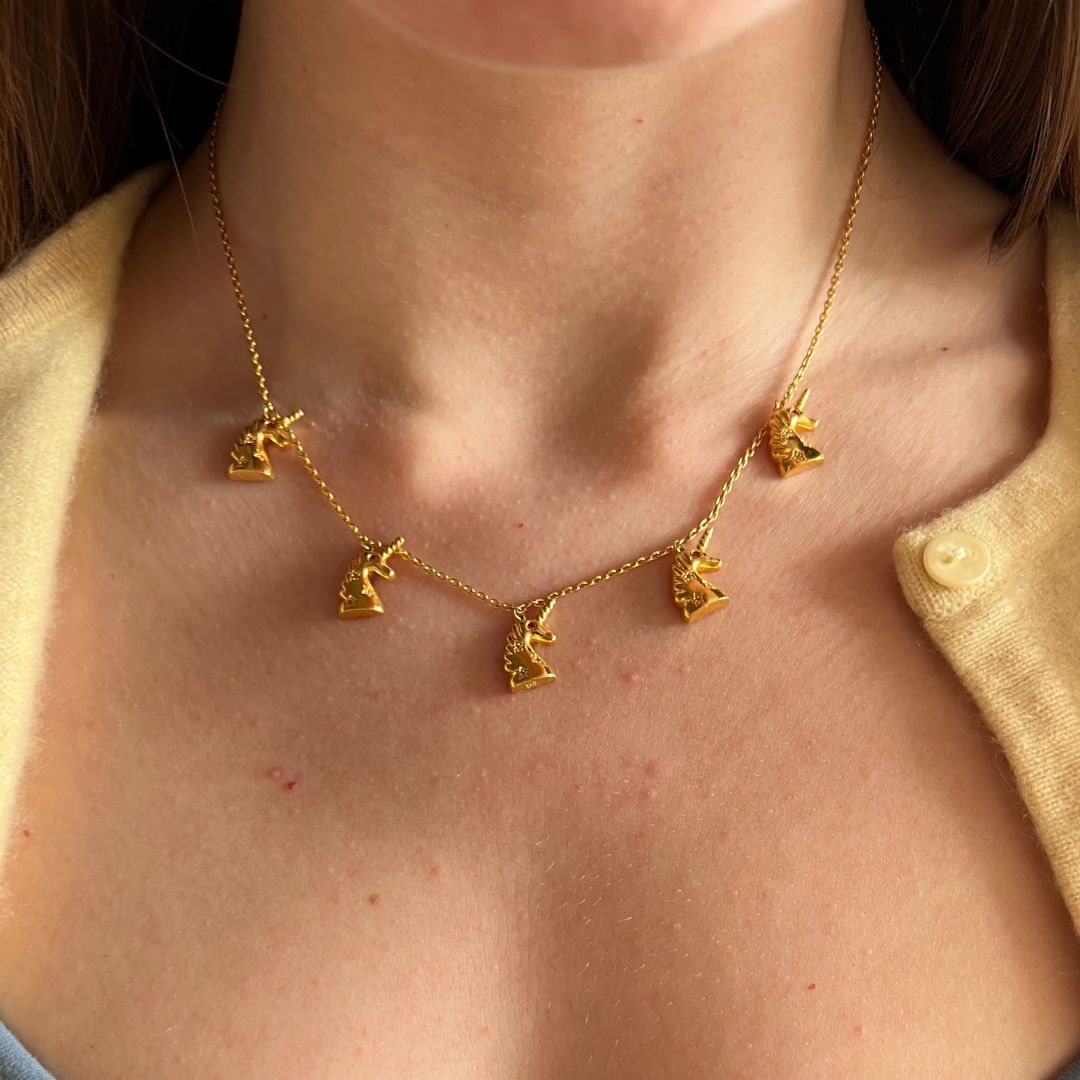 Funfair Unicorn Necklace Gold