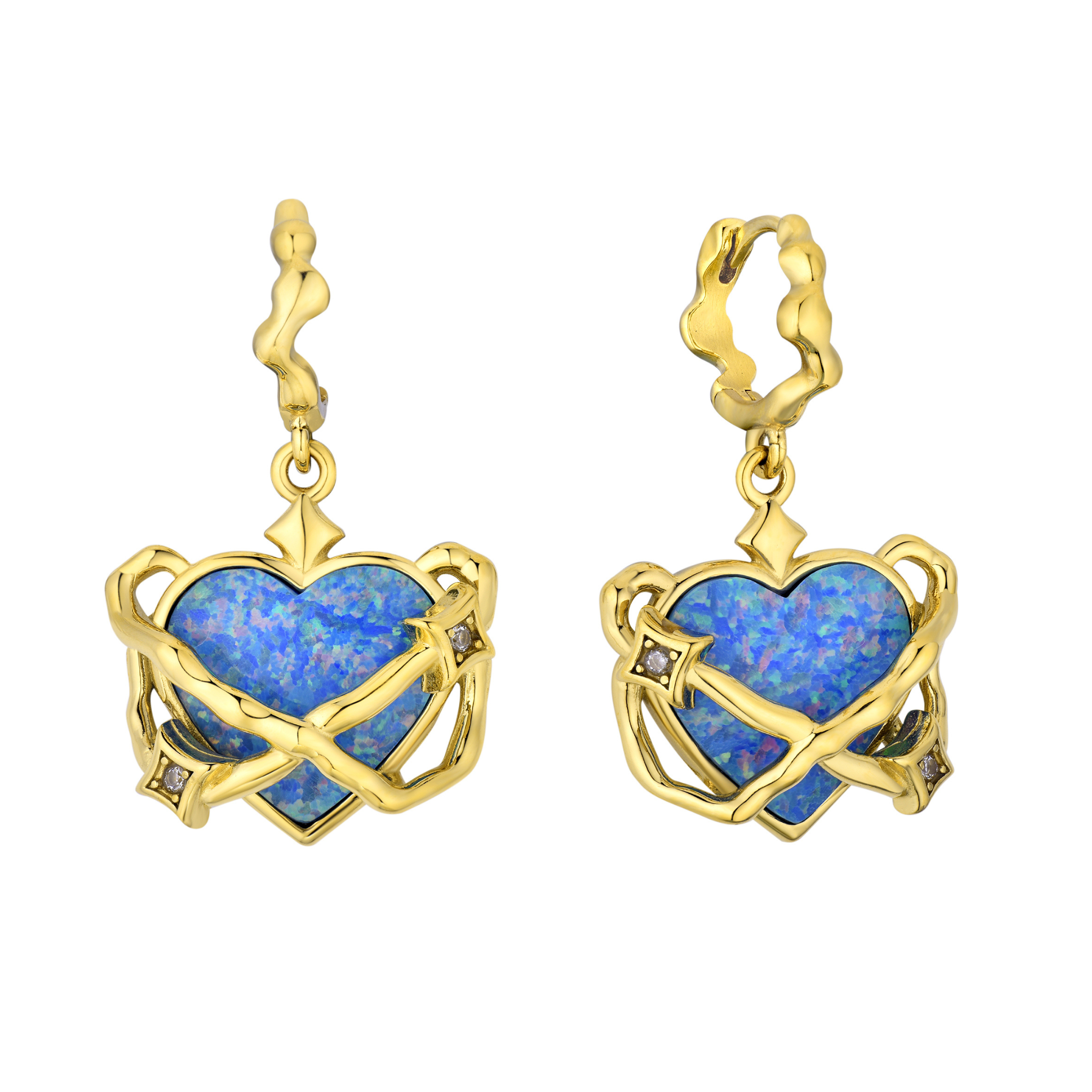 Heart in Orbit Earring Gold
