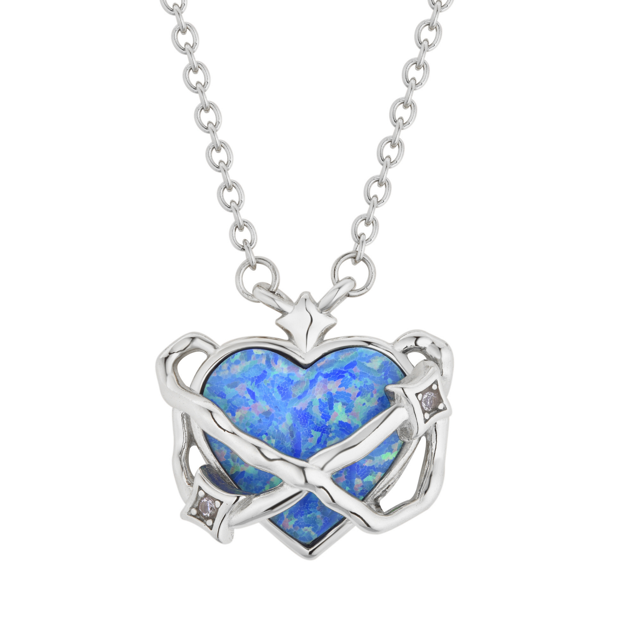 Heart in Orbit Necklace Silver