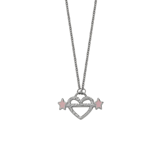 Heart Piercer Necklace Silver