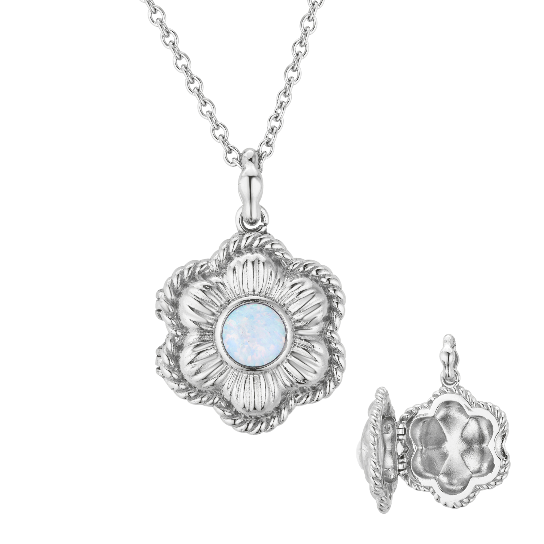 In Bloom Locket Necklace Silver