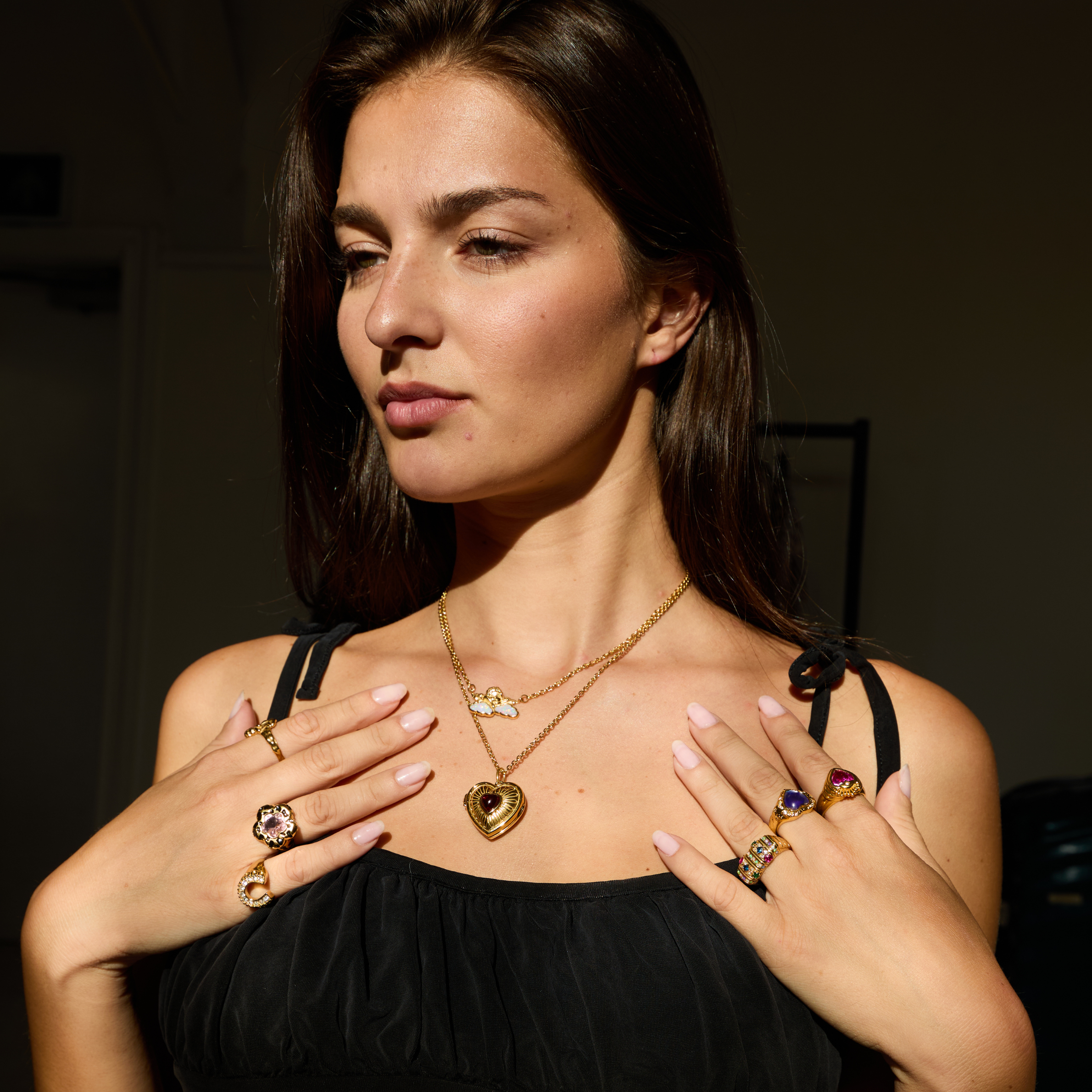 Lovers Locket Necklace Gold