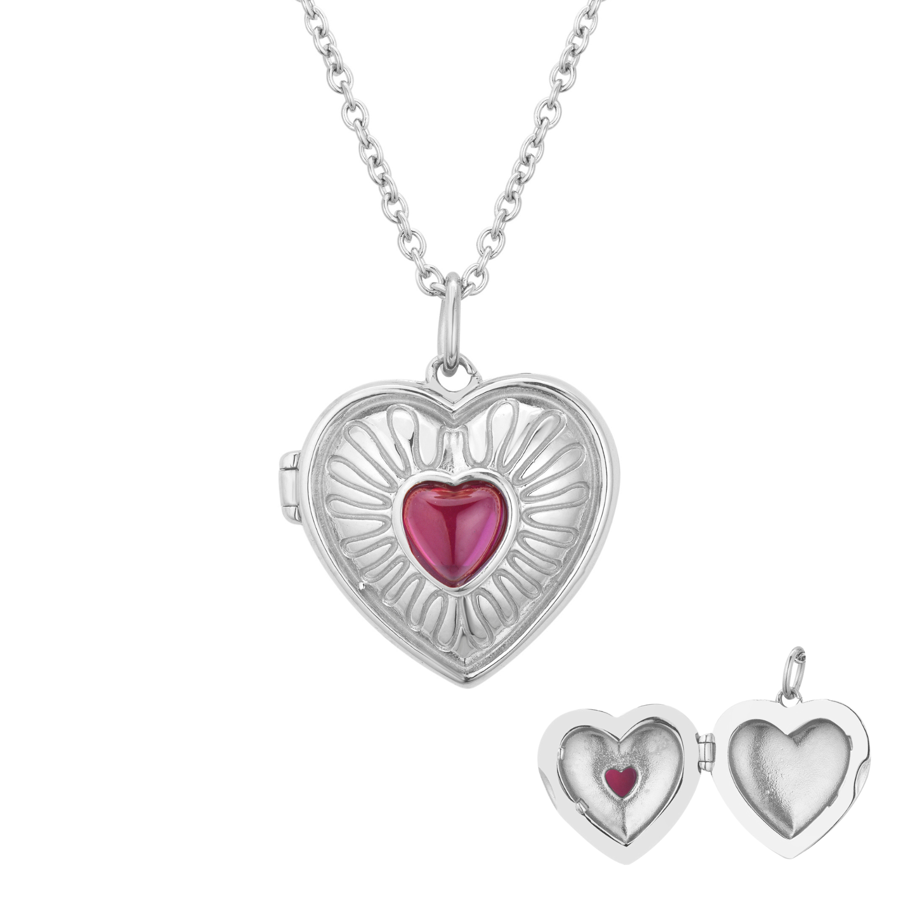 Lovers Locket Necklace Silver