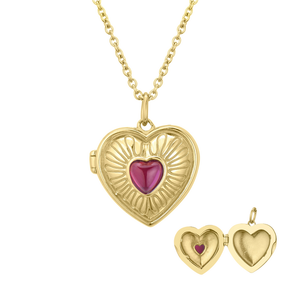 Lovers Locket Necklace Gold
