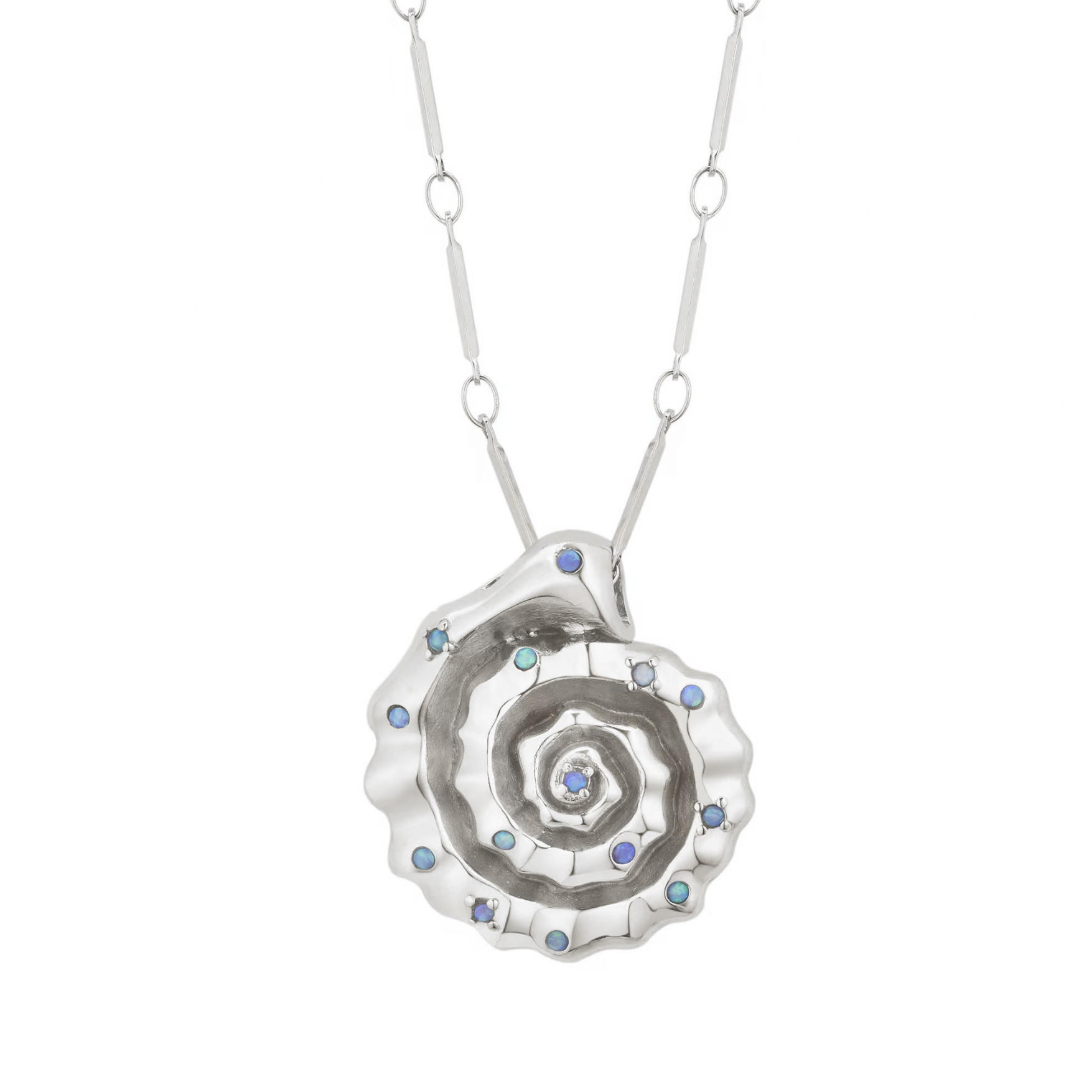 Spirals Shell Necklace Silver
