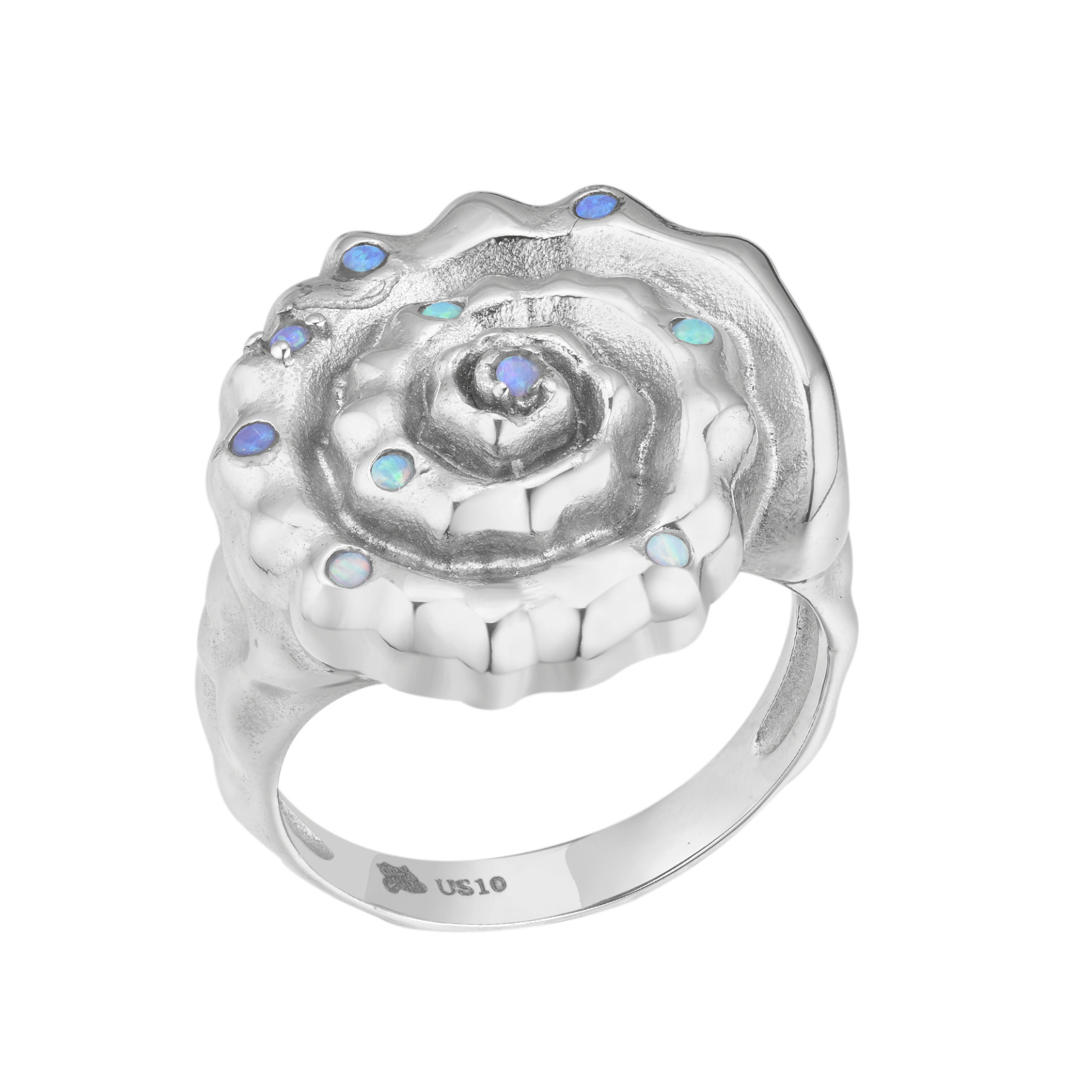 Spirals Shell Ring Silver