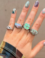 Ziggy Starburst Pinky Ring Silver